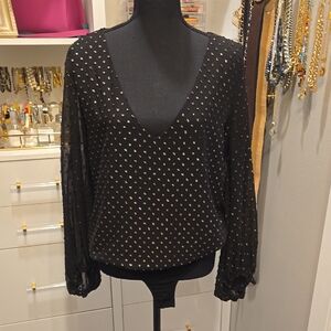 Buddy Love Black and Gold Women's Bodysuit